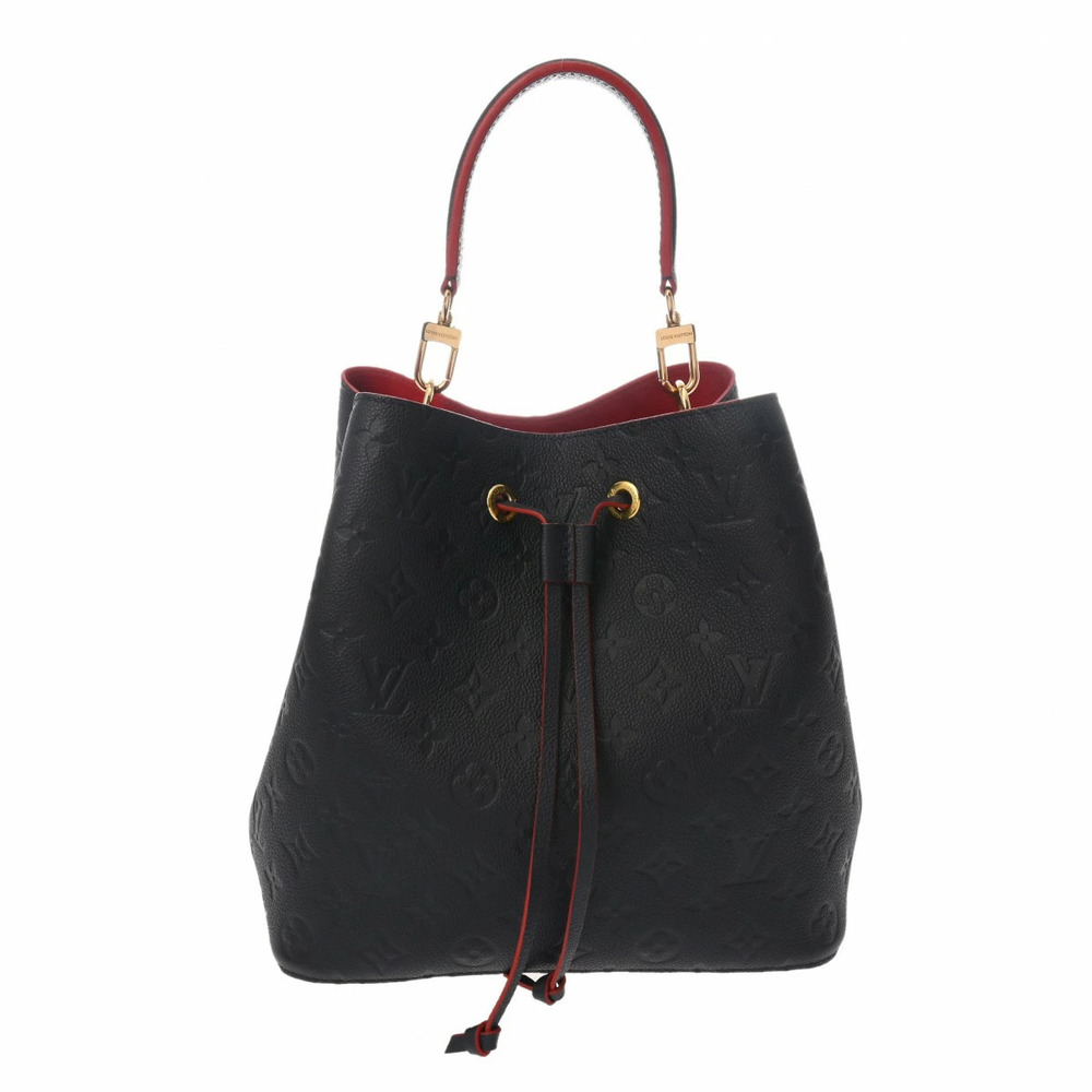 LOUIS VUITTON Monogram Empreinte NeoNoe Marine Blue Rouge Leather Handbag